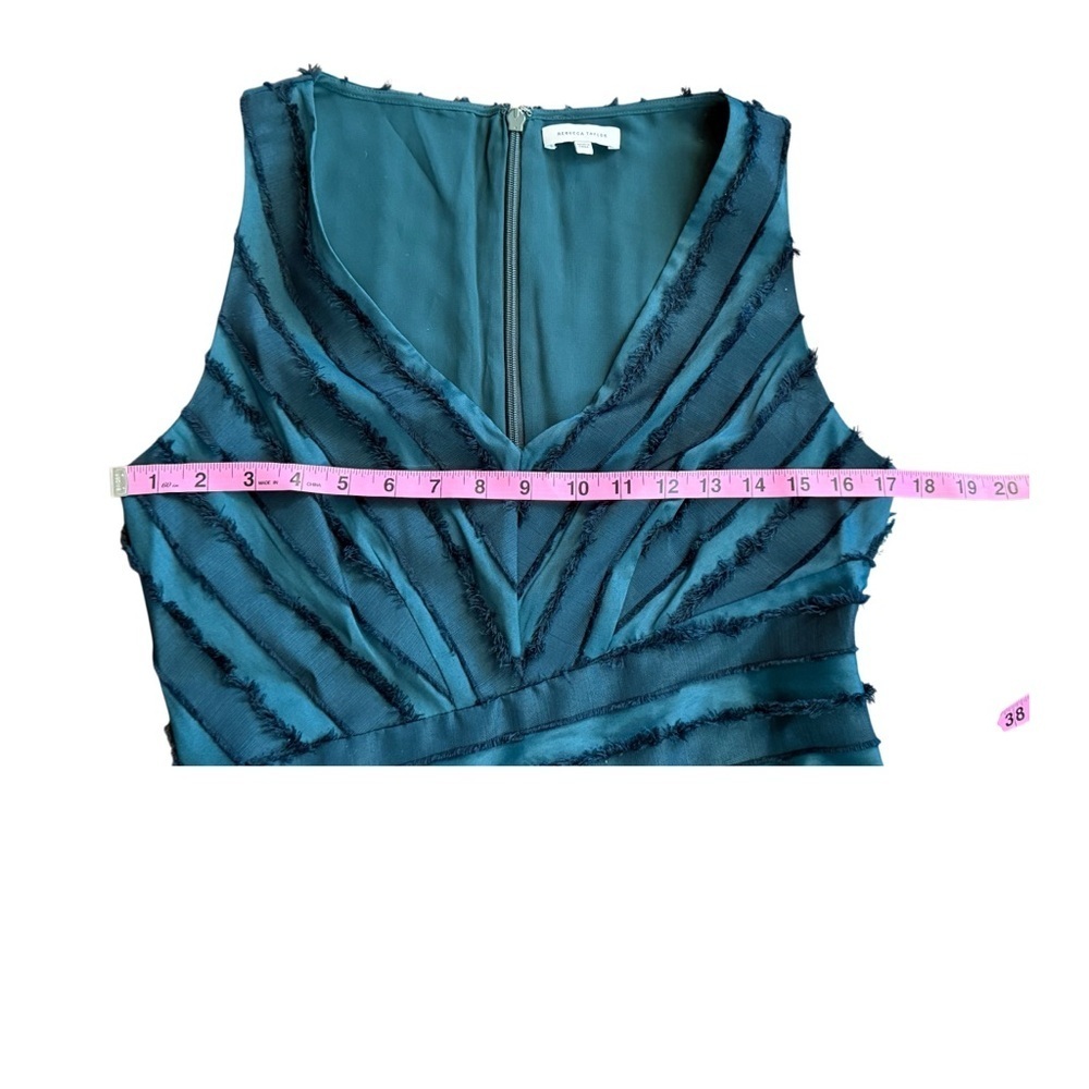 Rebecca Taylor Forest Green Eyelash Striped Skater Skirt Mini Dress-Size 4 NWT - Picture 10 of 15